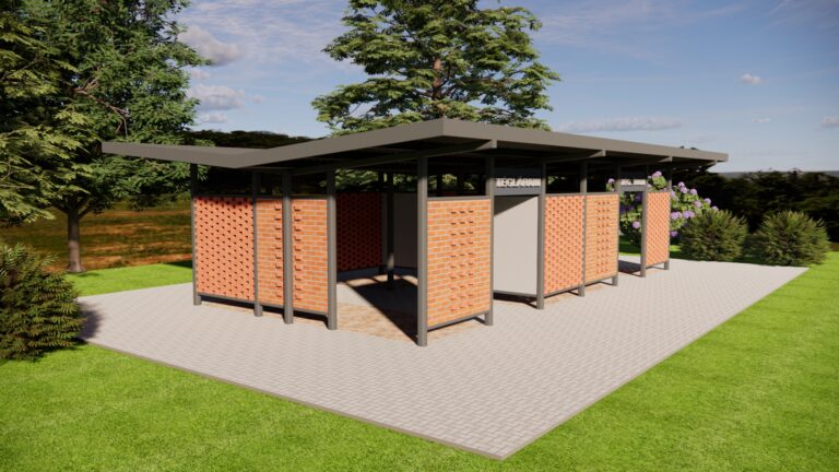 Bábolna, Téglárium látványterve téglafal lapos tetős épület körülötte zöld növényzet